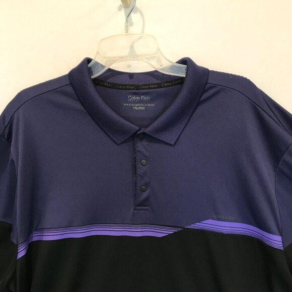 Calvin Klein Performance Men's 3-Snap Golf Polo Shirt Size XXL Colorblock Active - Picture 2 of 12